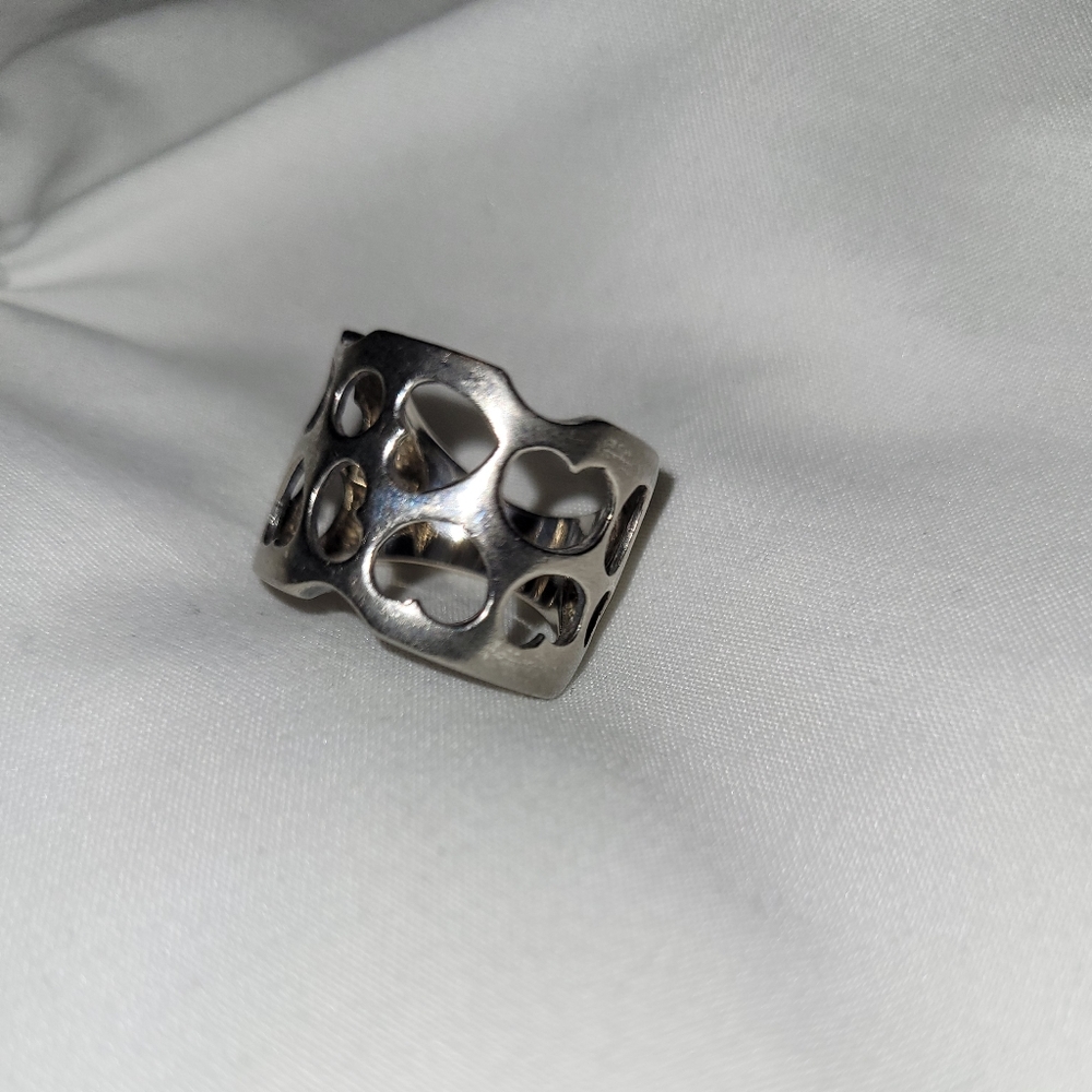 925 Silver Heart Cut Out Ring